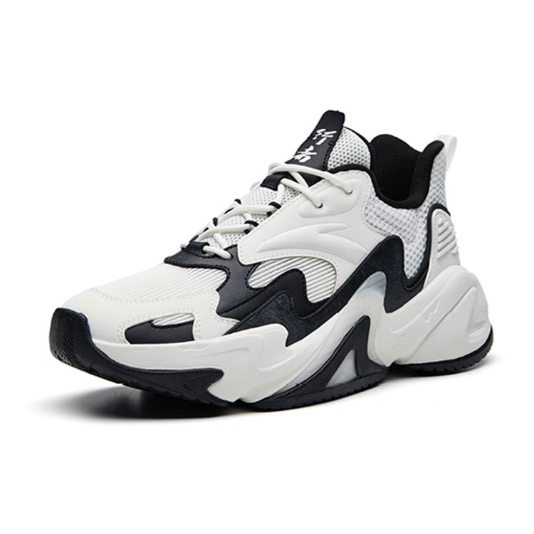 Anta Walker 3.0 Fabric Synthetic Leather TPU Shock Absorbing Non-Slip Wear-Resistant Low-Top Casual Shoes Women Casual Shoes White Black 122238881-3