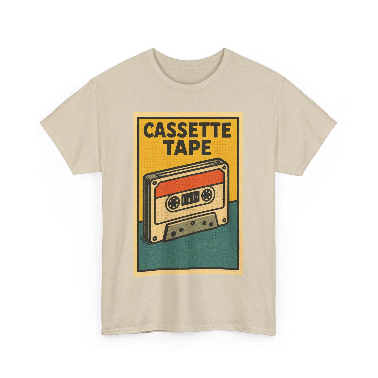 Retro Cassette Tape T-Shirt: Comic Style Throwback Tee M