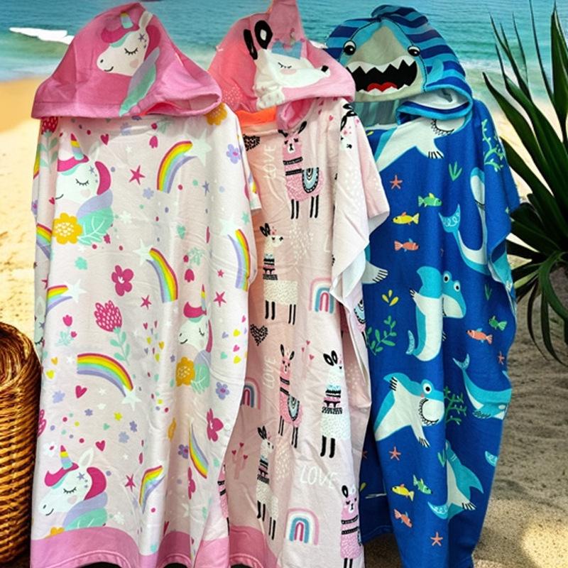 Children's Microfiber Hooded Bath Towel Cloak - Quick-Dry & Absorbent