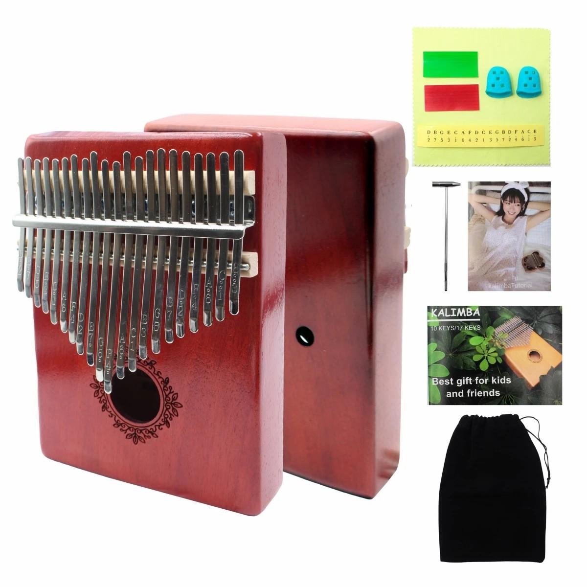 

17 клавиш Kalimba Thumb Piano Instrument Finger Mbira Mahogany Wood и 21 клавиша