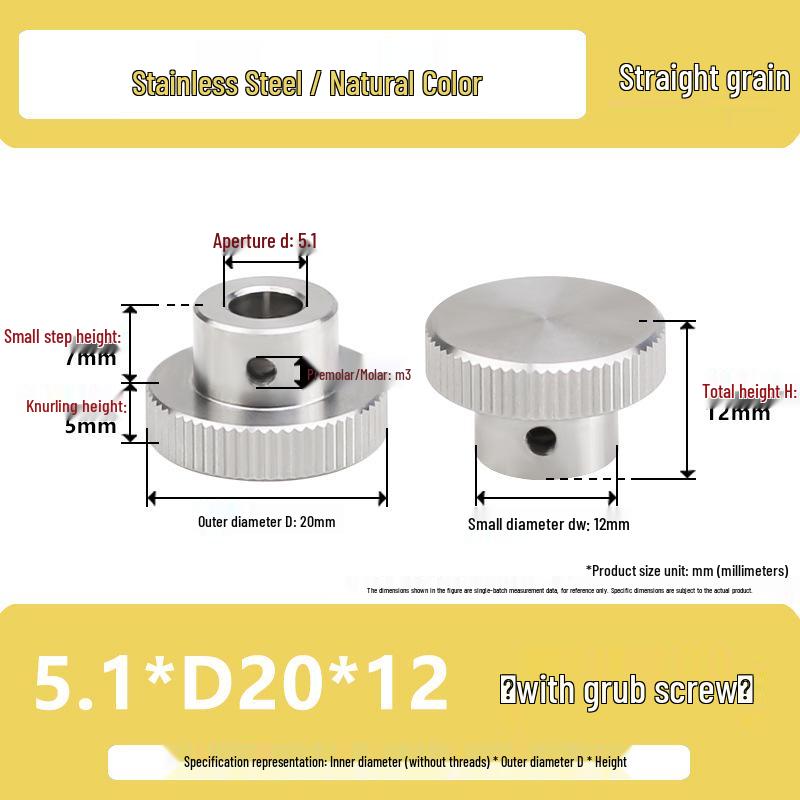 Stainless Steel Handwheel Handle for M3-M6 Adjustable Aluminum Alloy Nut Fixture Slide Table