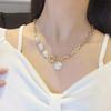 1Pc Irregular Pearl Necklace Women's New Fashion Design Sense Neck Chain Collar Bone Chain