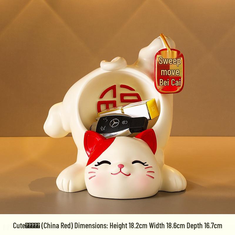 Glückskatze Harz Schlüsselanhänger für Haus- & Kinderzimmerdekoration