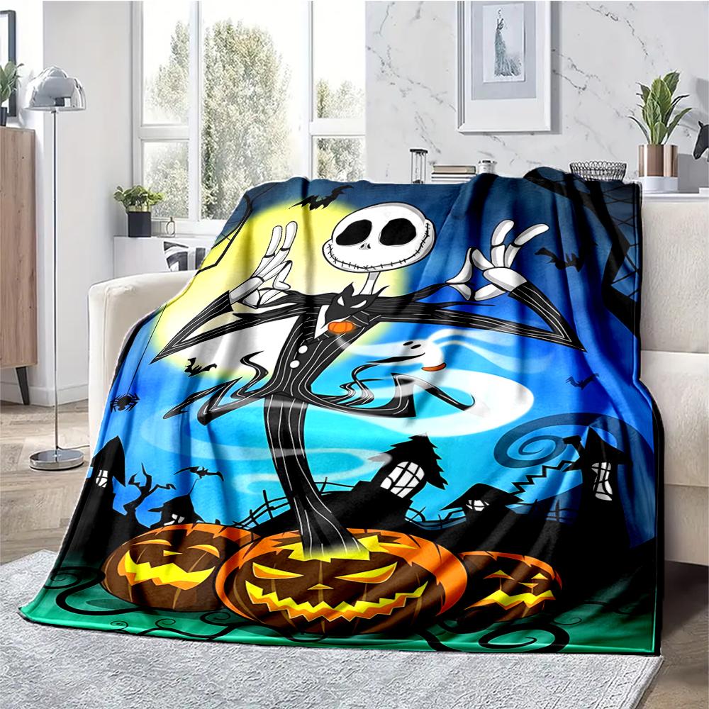 The Nightmare Before Christmas Theme Printed Blanket - Perfect for Couch, Bed, Travel & Outdoor Use | Machine Washable, Cozy & Durable.