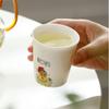 New Chinese Style White Porcelain Cartoon Calligraphy Cola Cup - Small Kung Fu Tea Cup Souvenir