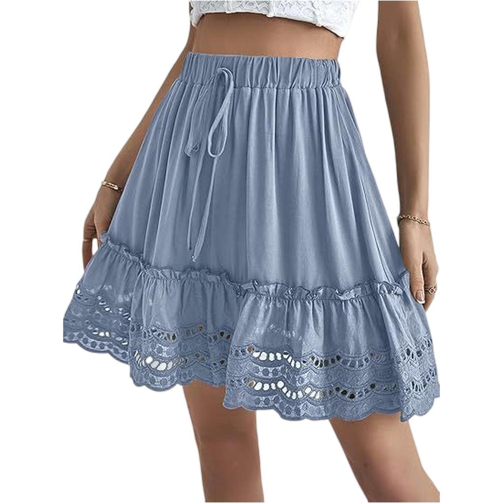 Women's Patchwork Lace Short Skirt, Girls' Summer Half-skirt