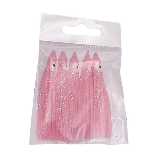 5 Stück Tintenfisch Weichköder Simulation mit Leuchteffekt Angeln Meeresfischen Weicher Tintenfisch