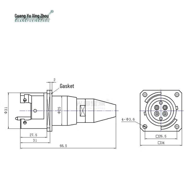 GY-CB0403-J 4-Core Field Optical Cable Connector & Adapter, Metal To FC