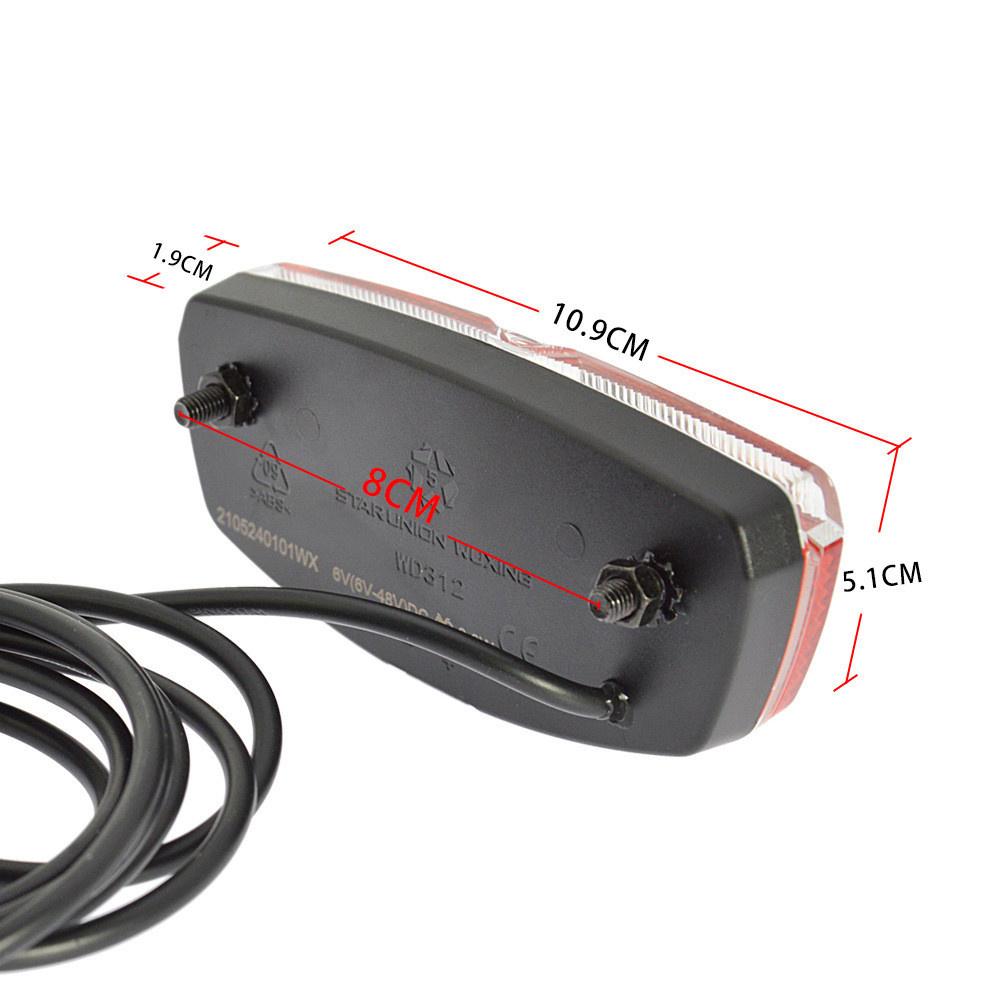 6-48V E-bike TailLight Electric Bicycle LED Rear Lamp Outdoor Night Riding Light