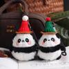 Cute Panda Plush Keychain Ornament - Cartoon Bag Doll Pendant with Rose Decoration