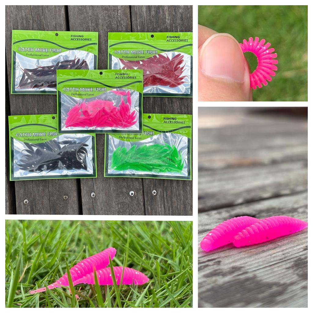 50Pcs 3.6cm Sinking-Type Needle-Tail Bubble Worm Fishing Lures, Lifelike  Ultra-Natural Swimming, Strongly Attract
