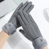 Windproof Plush Gloves Velvet Women Mittens Fashion Winter Gloves  Winter