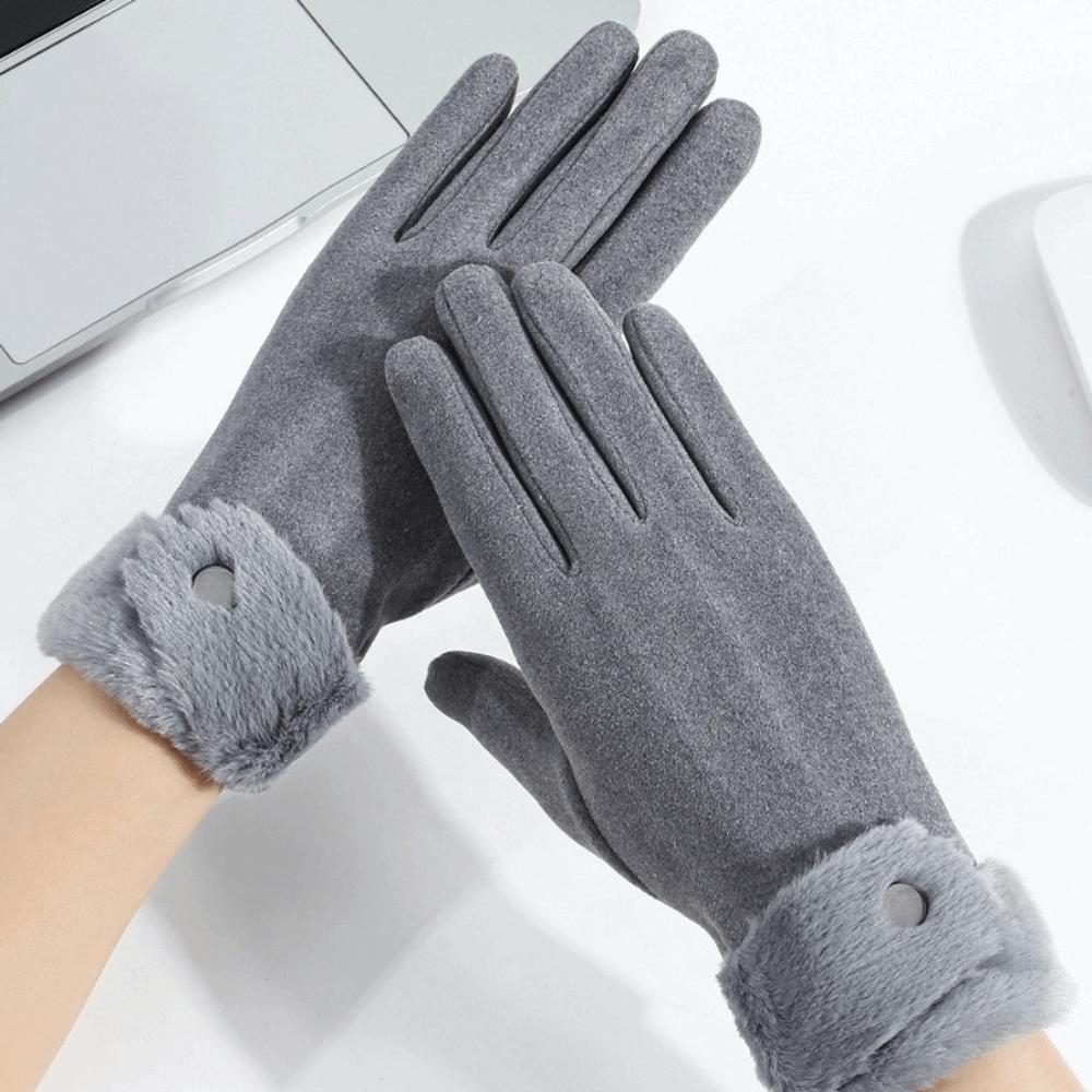Windproof Plush Gloves Velvet Women Mittens Fashion Winter Gloves  Winter