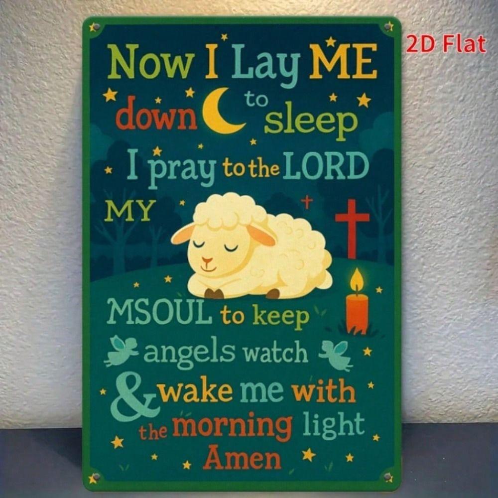 

Metal Wall Art Poster, Prayer for Sleep, Bedroom Decor