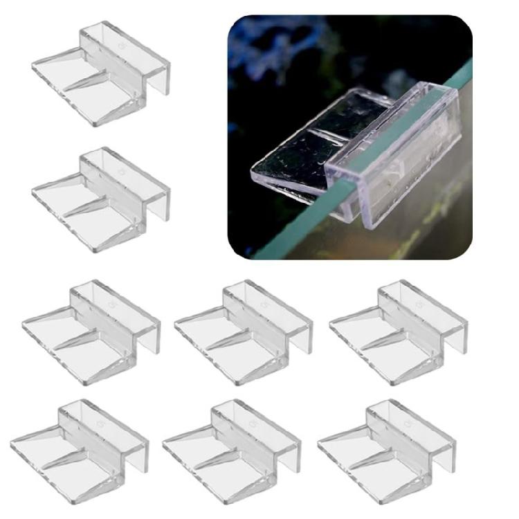 8Pieces Frameless Aquariums Lid Clip Easy Installation Acrylic Support for FishTanks Aquariums Cover Holder Brackets
