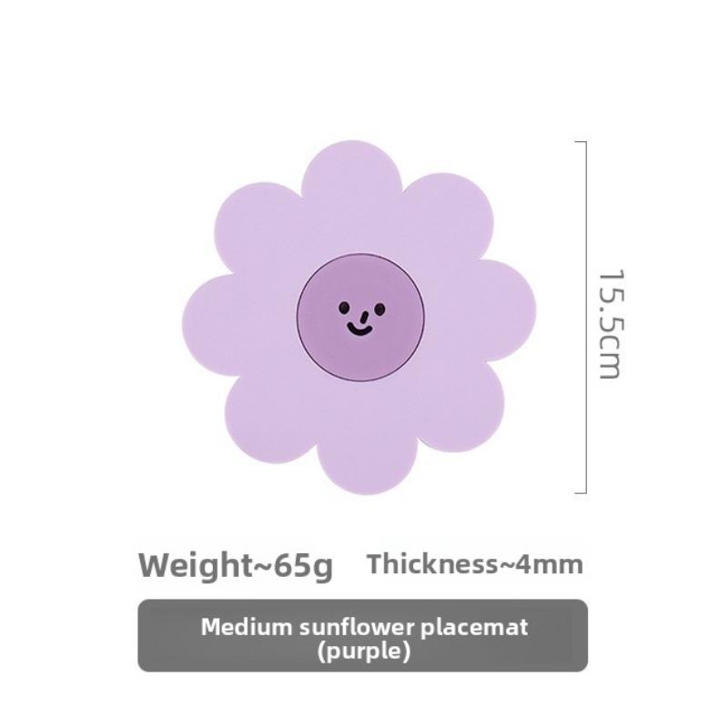 Silicone Heat Insulation Pads, Household Anti-slip Coasters, High-temperature Resistant Table, Bowl and Plate Pads, Sunflowers