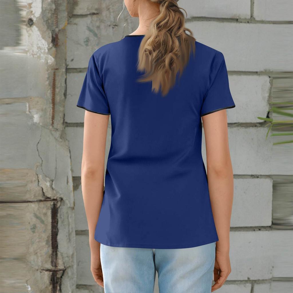 Mote for kvinner Ensfarget V-hals Kortermet Jumpsuit med lommer Topper