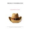 Straw Hat Women's Beach Sunscreen Straw Hat Men's Western Cowboy Hat Retro Solid Color Sunshade Hat