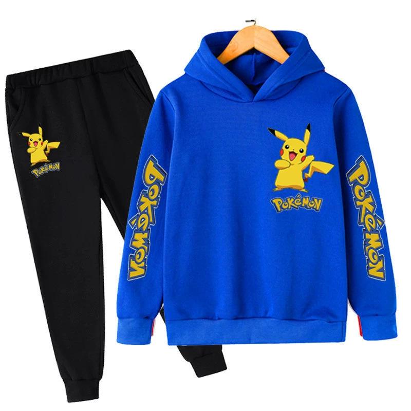 Unisex Anime Pikachu Hoodie Set for Kids - New Style