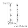 Gothic Metal Skeleton Earrings Long Chain Fringe Skull Drop Dangle Halloween Funny Party Jewelry For Women Men Goth Accessories