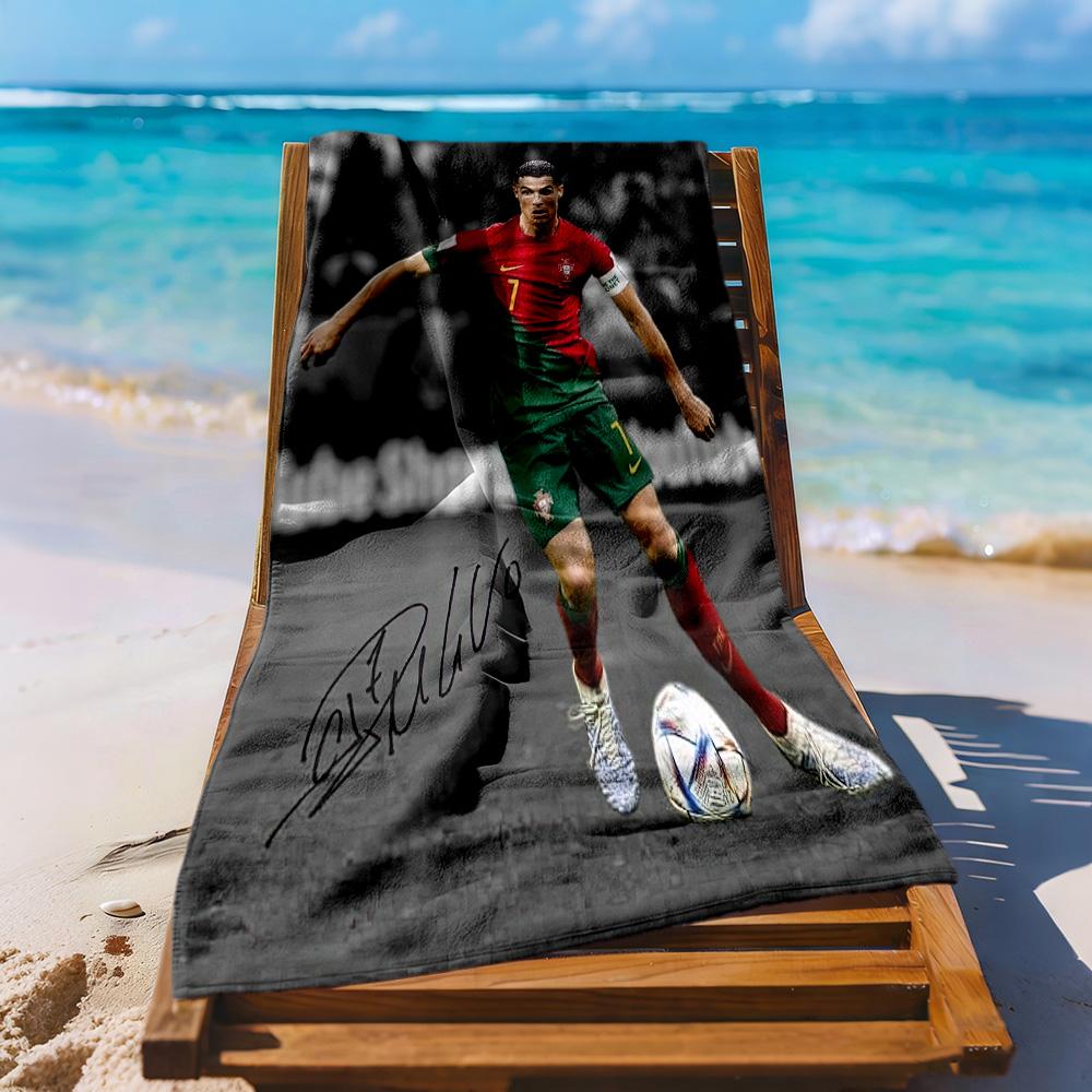 Cristiano Ronaldo Beach Towel Super Soft Microfiber Quickdry Fabric Comfortable Lightweight