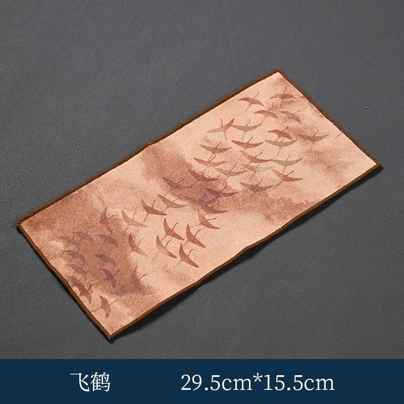 Chinese Style Tea Towel Absorbent Rag Painted Tea Cloth Household Kitchen Table Cleaning Mats Napkin Placemats Cleaning Cloth