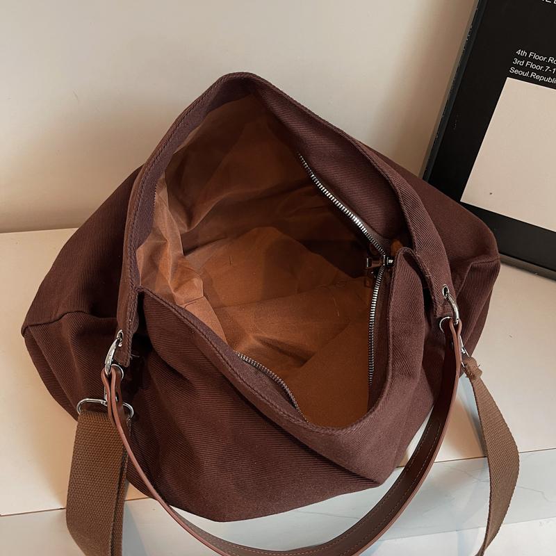 Casual Tote Bag Crossbody Bag Women's Lazy New Large Capacity Simple Underarm Bag Commuting Single Shoulder Bag Suede Leather