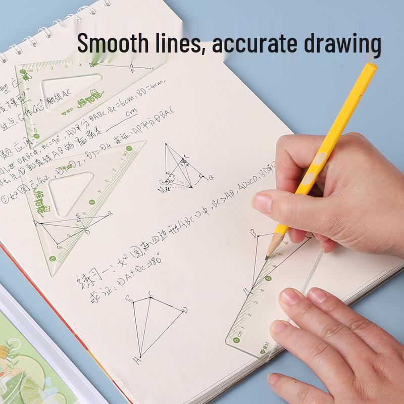 Hobby Stationery Hide-and-Seek Ruler Set for Kids: Includes Wave, Triangle, Protractor, and Straight Rulers.