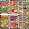 Fruits Metal Sign Bar Wall Decoration Tin Sign Vintage Metal Sign Vegetables Painting Plaques Art Fruit Poster