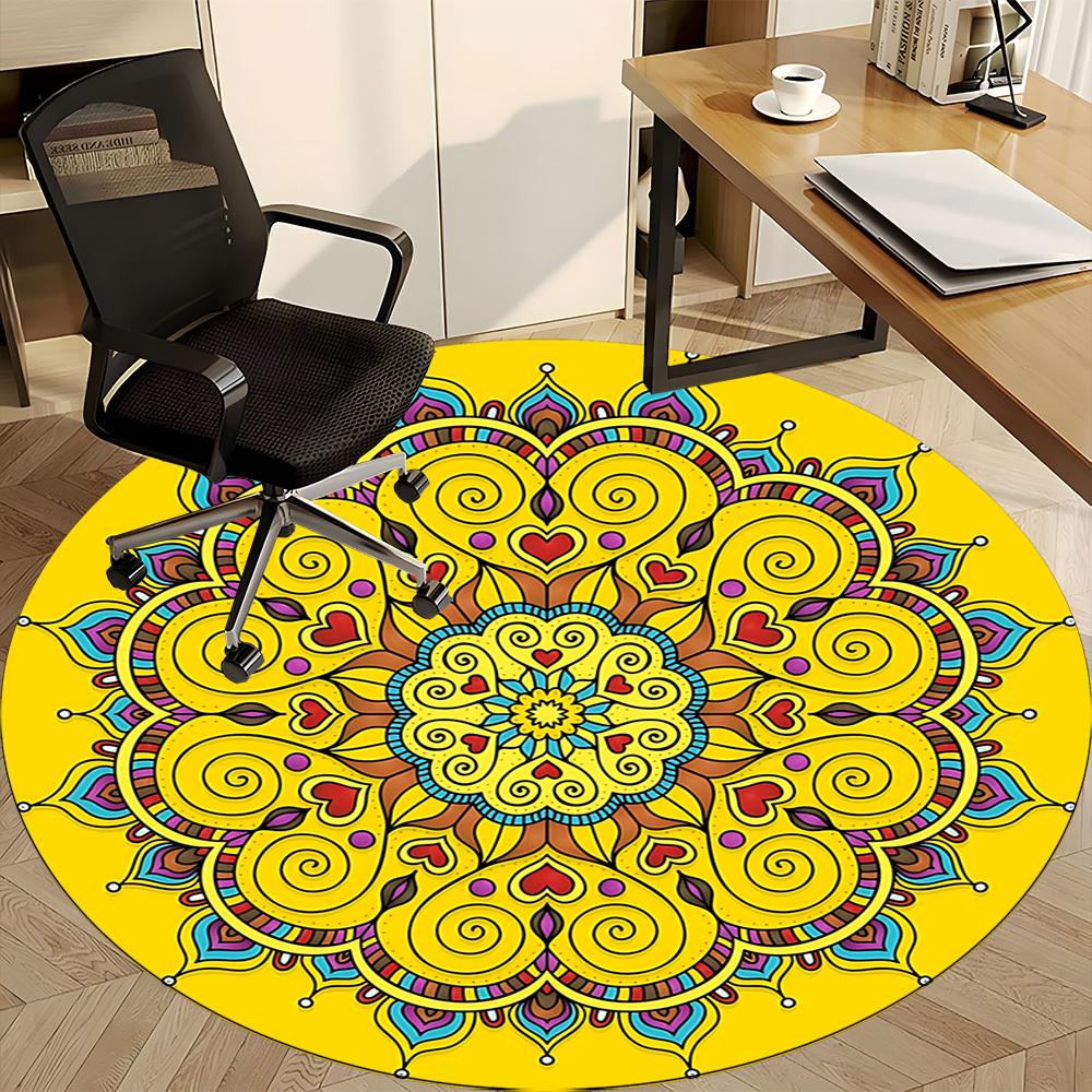 1PC Mandala Artwork Chair Carpet for Office Non-Slip, Lightweight, Machine Washable Rug for Office, Sleeping, Room - Holiday Decoryy251009034