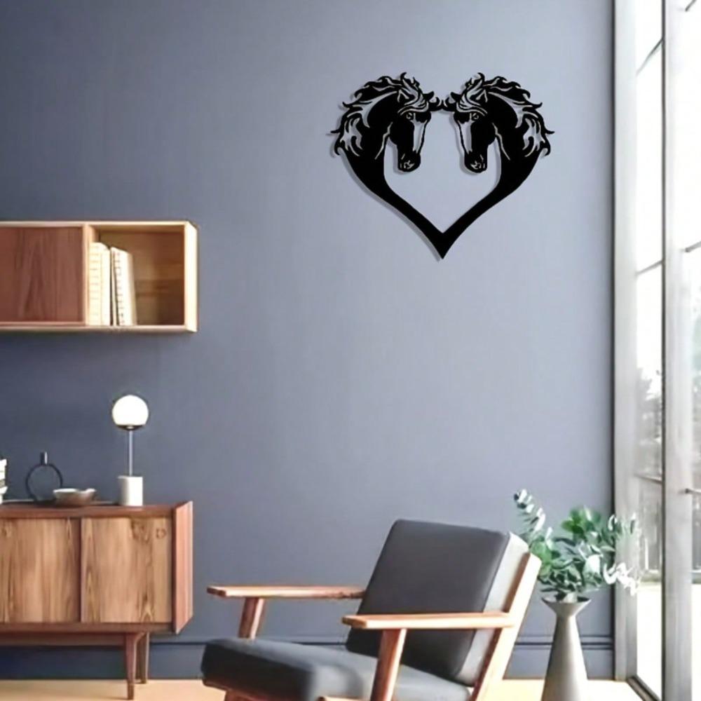 Bohemian Horse Iron Wall Decor Handmade Metal Sculpture Living Room Art