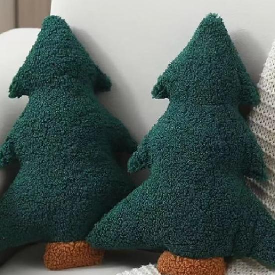 Kerstboom Kussen Feestelijk Decoratief Sierkussen voor Bank Slaapkamer Pluizig Vakantie Huisdecoratie Feestcadeau