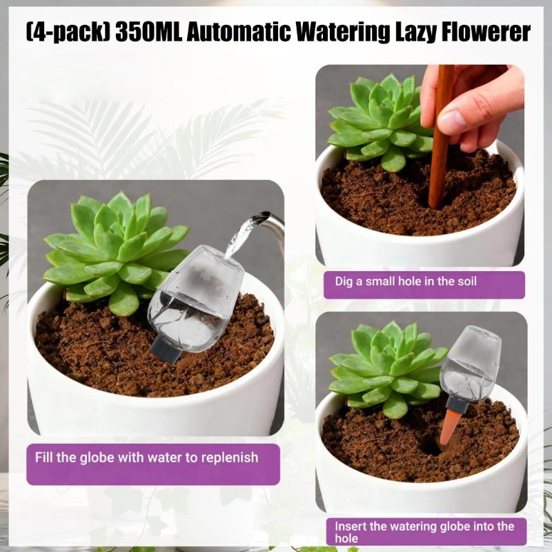 Transparents Plant Watering Globes for 14 Days Automatic Irrigation Adjustable Flows Leakproof Wide Mouthes Easyly Fill
