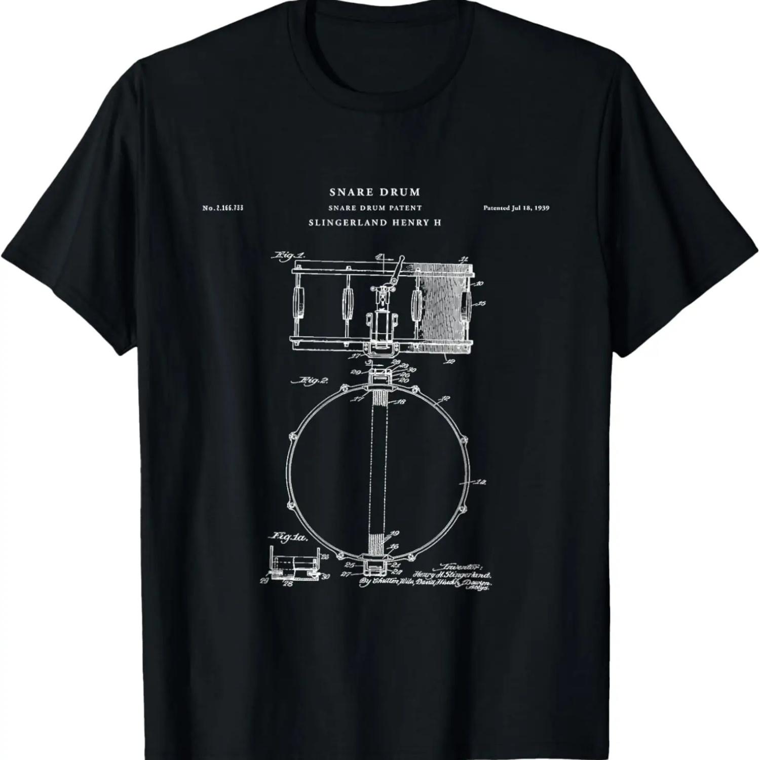 

Snare Drum Patent - Drum T-Shirt XXXXXL чорний