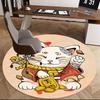 1pc Anime Cat with Gold Coin Round Carpet - Office Chair Mat, Non-Slip Rug for Home Decor, Seasonal Gift, Suitable for Office, Living Room