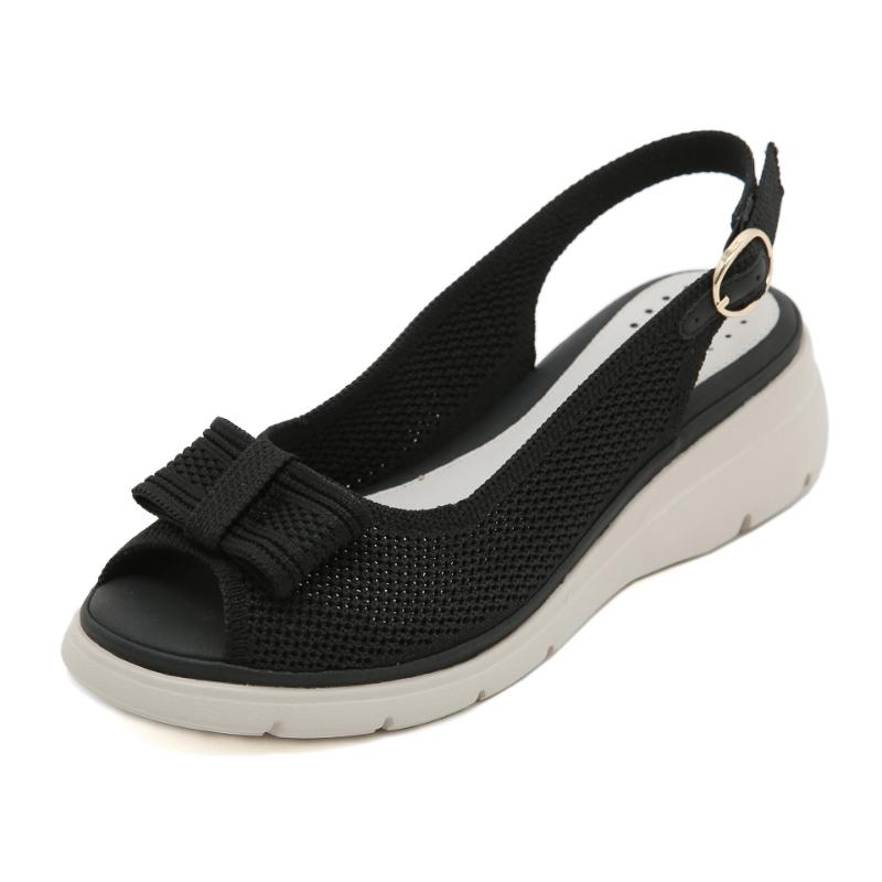 Sandali con zeppa alla moda, comodi, leggeri, traspiranti, con strass, temperamentali, semplici, per donna, eleganti, primaverili