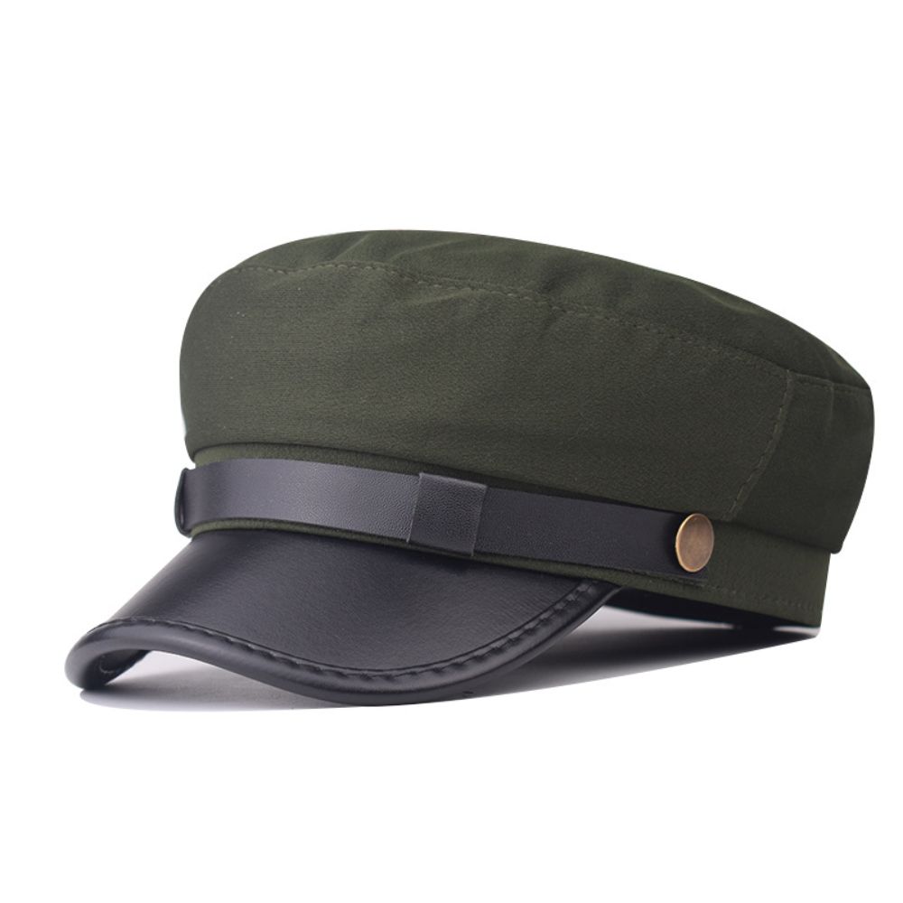 Gorra Plana de Algodón de Corte Casual Octogonal Sombrero Plano Retro para Mujer