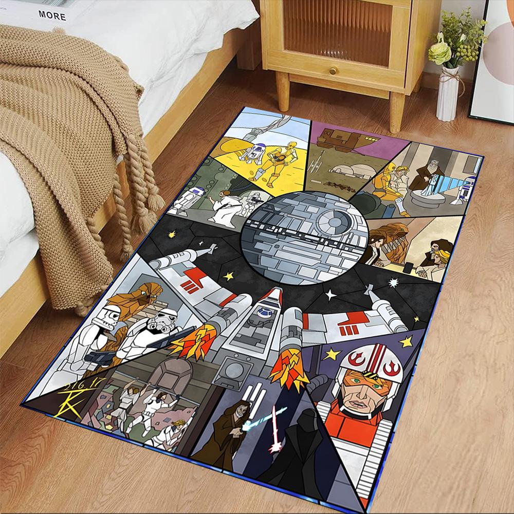 Star Wars Area Rug Design for Foyer Game Room Outdoor Entryway Antislip Carpet Anime Office Decor Perfect Birthday Christmas Gift Idea