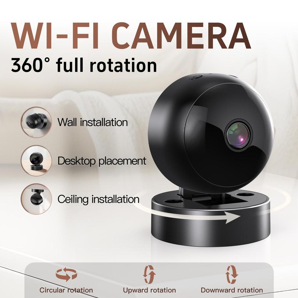 Mini Cameră WiFi HD 1080P Wifi Monitor Inteligent Camere de Supraveghere Monitorizare la Distanță Camere Video Rotativă la 360° Camere de Supraveghere Video pentru Securitate