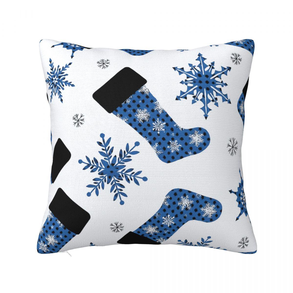 

Pillow Case Chrismas Snowflake Letter Print Square Pillow Cover Cute Cushion Cover Pattern Pillowcase Office Car Home Decorative 12x12Inch