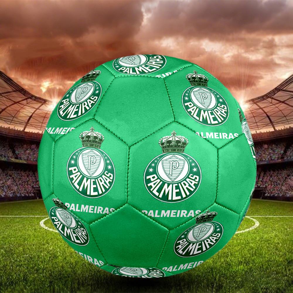 Palmeiras Indoor Soccer Ball Colorful All Ages Size 5 Machine Stitched PVC Competition Ready Durable High-Bounce