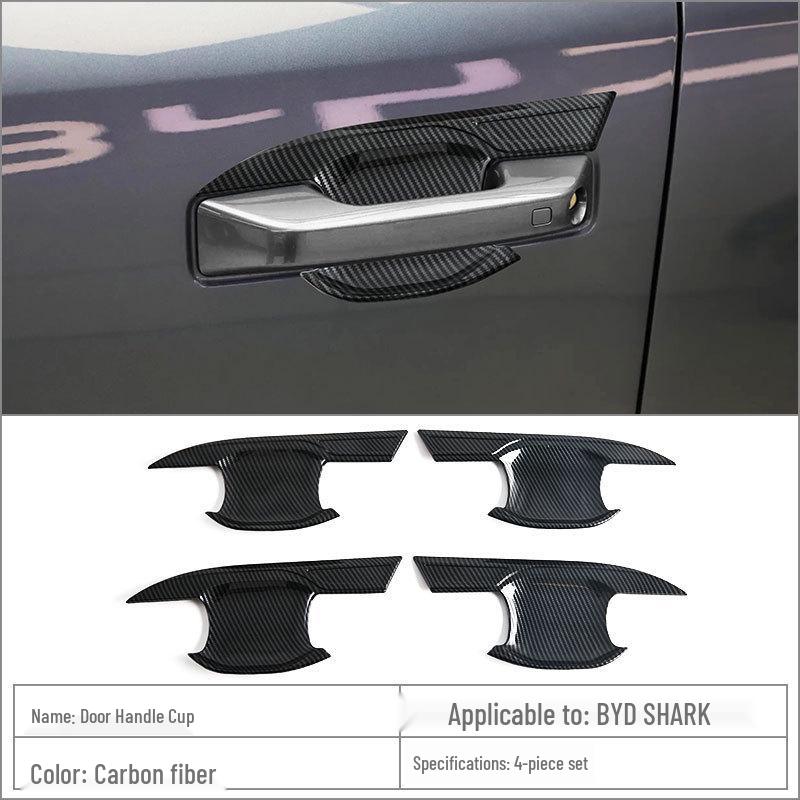 BYD Shark Carbon Fiber Interior/Exterior Trim & Gear Shift Knob, Armrest, Steering Wheel Set.