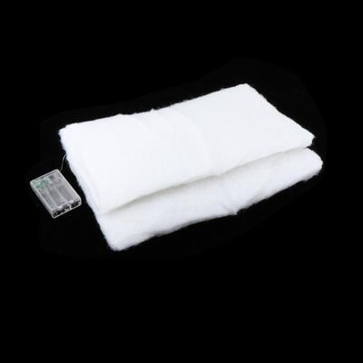 Rollo de Manta de Nieve Iluminada de Navidad 71x18 pulgadas Luces Blanco Cálido Material Suave Artificial para