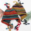 Women Winter Knitted Cap Ball Decor Elastic Thick Autumn Tassel Up Out Winter Hat Hollow Warm Cap Ear Protection Hat