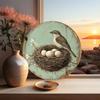 Durable Farmhouse Bird Nest Sign Tin Plate with Pre Drilled Holes for Living Room Garden Wall Decor