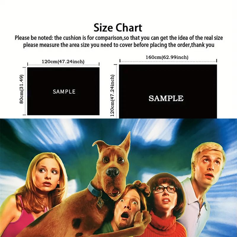 Scooby-Doo Character Poster Square Area Rug, Non-Slip Floor Mat for Living Room, Perfect Gift for Fans.chl