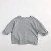 Autumn Kids Solid Color Long Sleeves Loose Basic T-Shirt Boys Girls Korean Soft Children Clothes