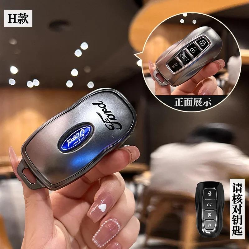 New 2026 Car Sticker For Ford TPU Car Key Case Cover for Ford ST Line Fiesta Focus Fiesta Mondeo Ecosport Kuga Edge Escape Metal