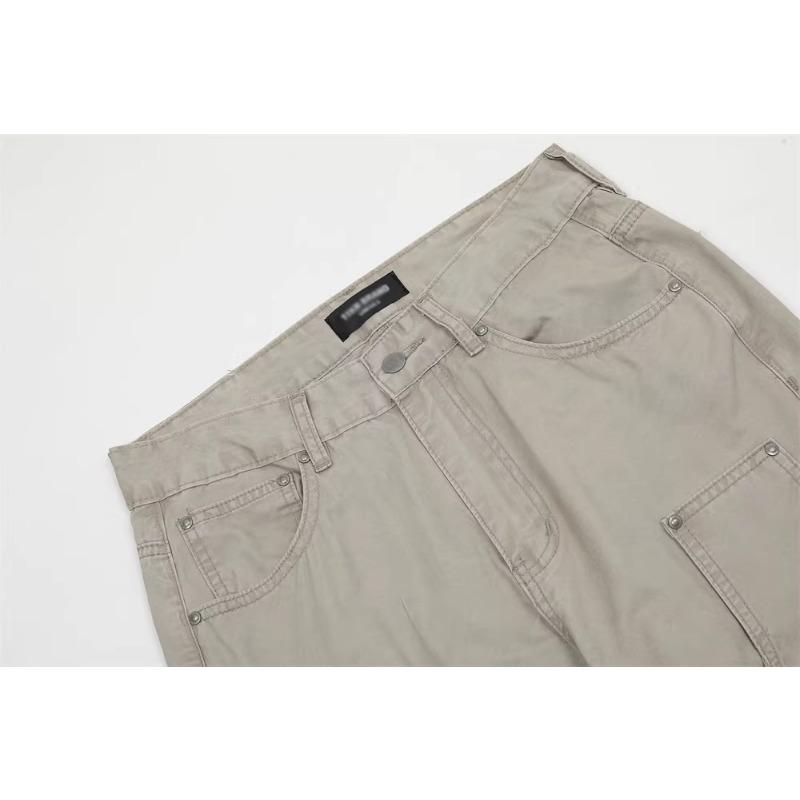American Style High Street Style Stitching Patch Bag Casual Sizeback Jeans