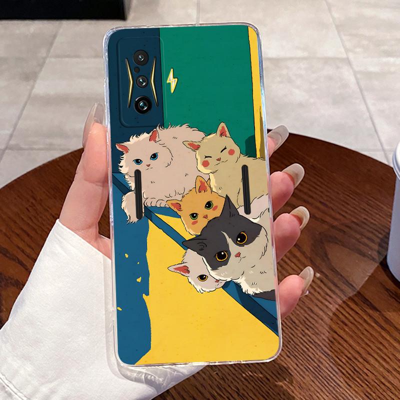 Jelly Casing For Xiaomi Poco F4 GT 5G Capa For POCO F3 GT Fundas Clear Silicone Soft TPU Back Cover Cute Cat Protective Case